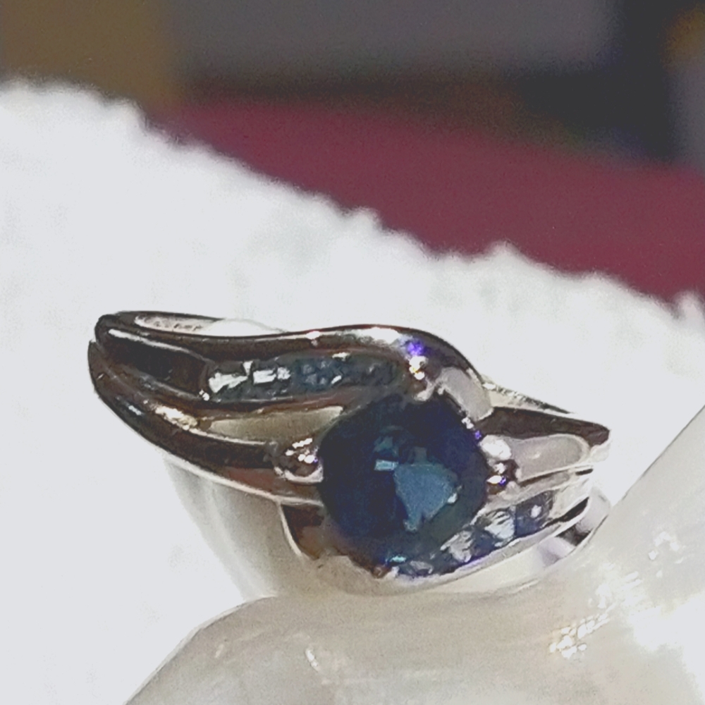 🛑SOLD🛑LONDON BLUE TOPAZ, & IOLITE: ON THE SHOULDERS. STERLING. SZ- 7